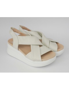 Callaghan Zeppa Fasce Incrociate Larghe Nappa Avorio