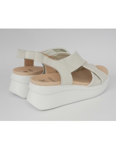 Callaghan Zeppa Fasce Incrociate Larghe Nappa Avorio