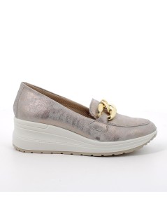 Enval Soft Mocassino Scollato Zeppa Alta Catena Talpa