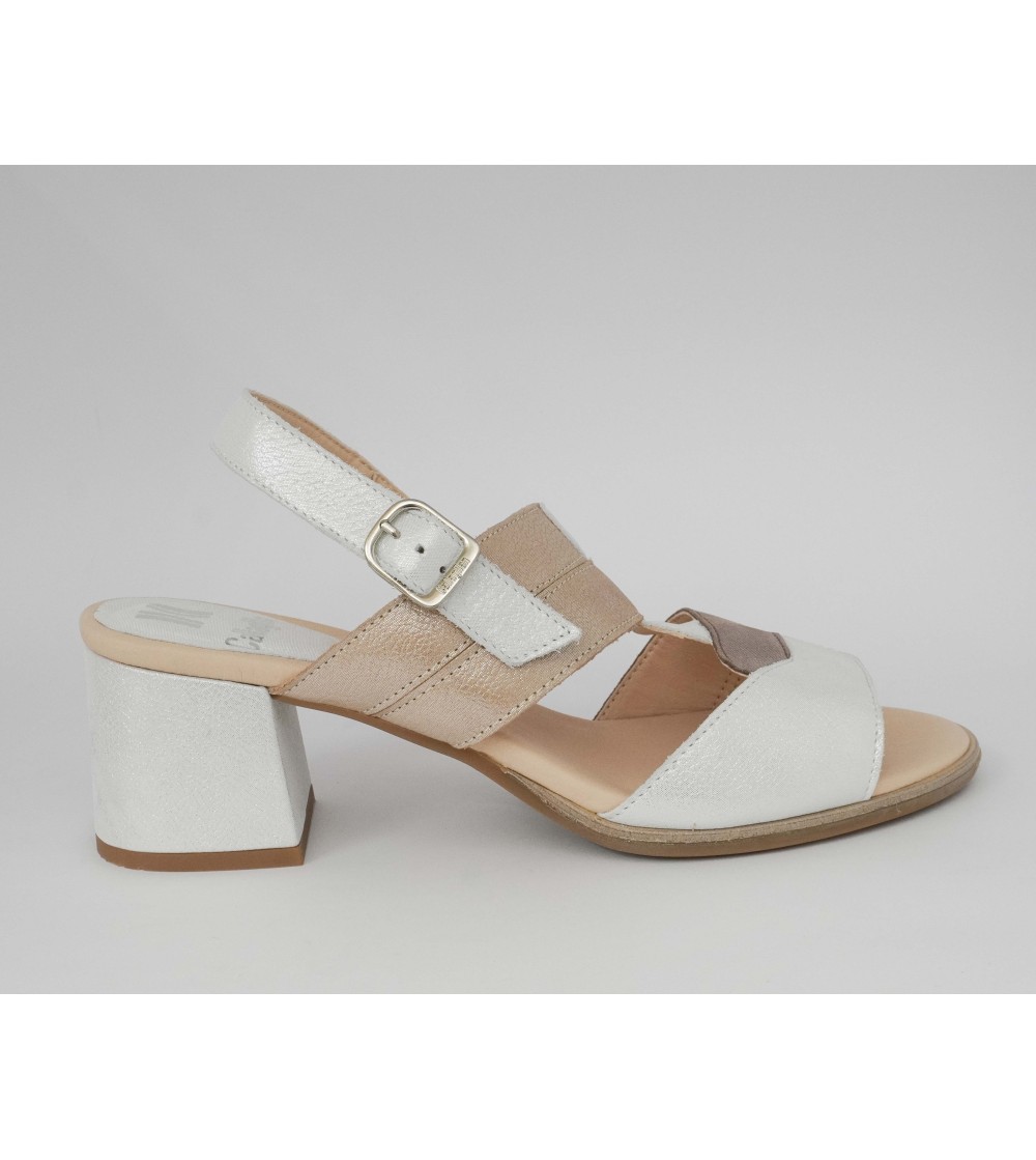 Callaghan Sandalo Tacco Doppia Fascia T Bianco Visone