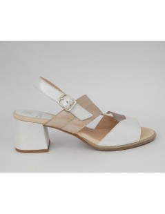 Callaghan Sandalo Tacco Doppia Fascia T Bianco Visone