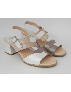 Callaghan Sandalo Tacco Doppia Fascia T Bianco Visone