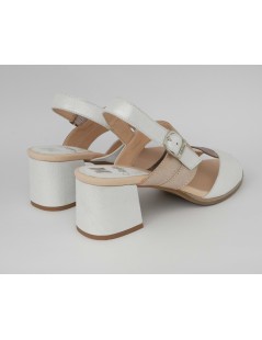 Callaghan Sandalo Tacco Doppia Fascia T Bianco Visone