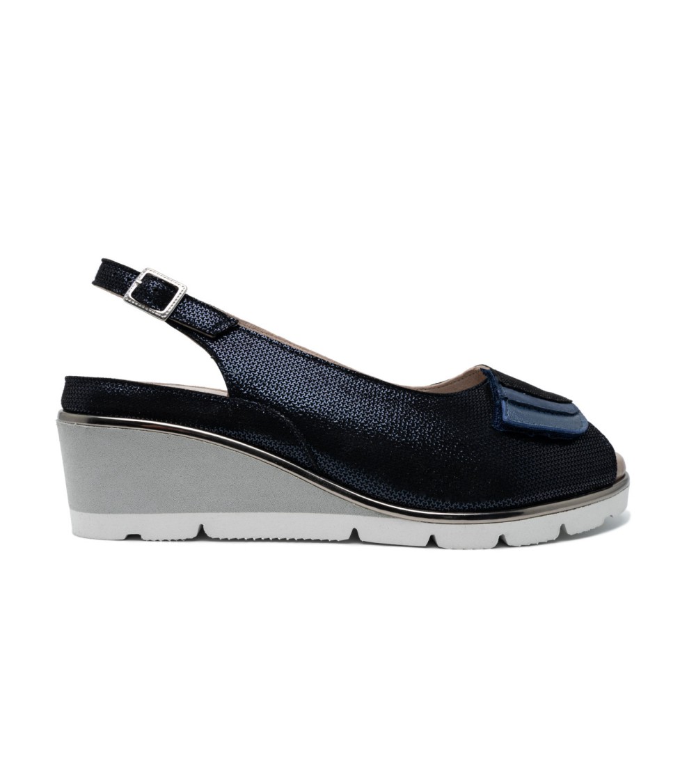 F.lli Tomasi Sandalo Fasce Trasversali Velcro Fibbia Estraibile Blu