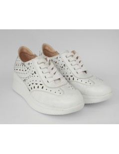 Callaghan Sneakers Zeppa Media Pelle Traforata Bianco