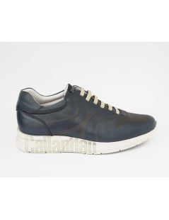 Callaghan Sneakers Uomo Alte Laccio Elastico Pelle Laserata Blu