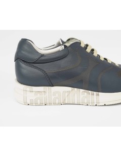 Callaghan Sneakers Uomo Alte Laccio Elastico Pelle Laserata Blu