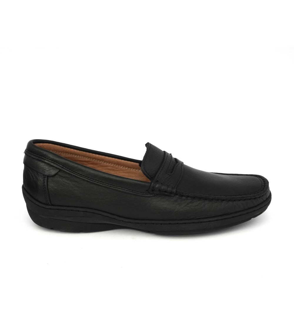 Boomerang Mocassino Uomo Antistatica Cucito Nappa Nero