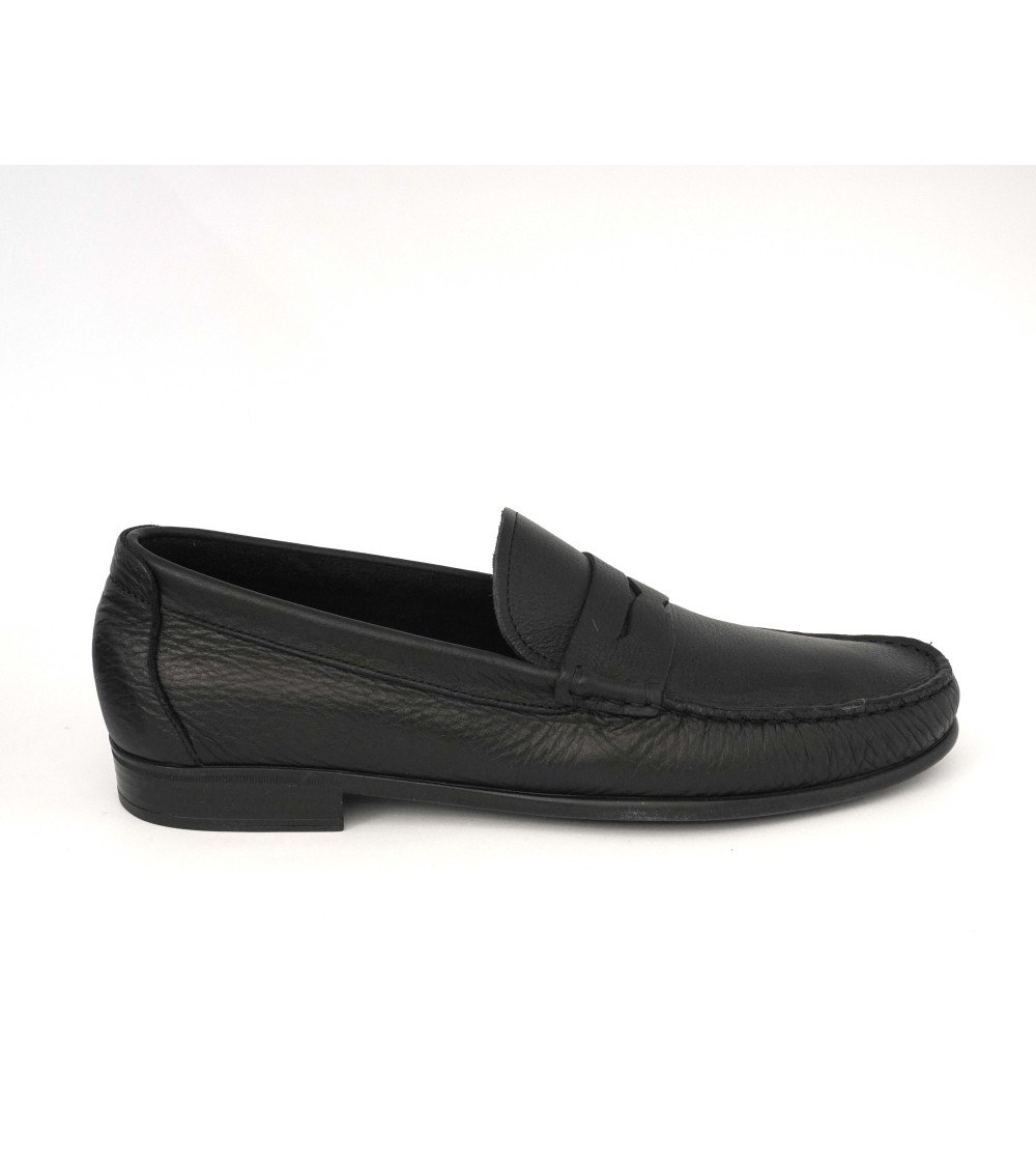 Boomerang Mocassino Tubolare Flessibile Martellato Nero