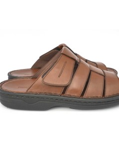 Baldassarri F Ciabatta Uomo Multifasce Cucita Fondo Alto Marrone