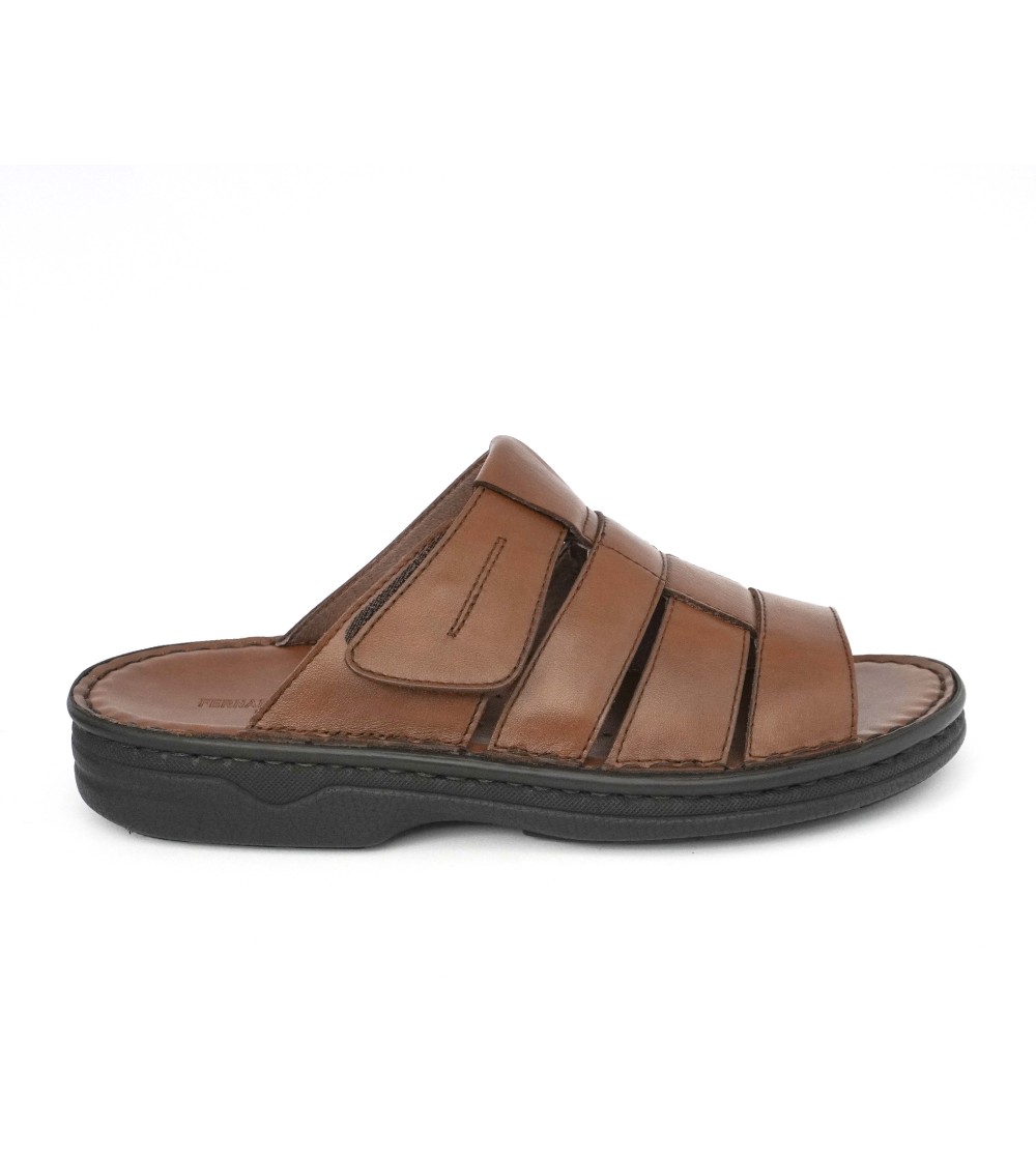 Baldassarri F Ciabatta Uomo Fasce Cucita Fondo Alto Marrone