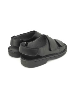 Baldassarri F Sandalo Uomo 3 Velcro Cucita Fondo Alto Nero