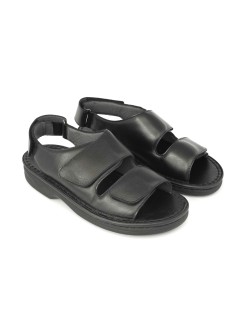 Baldassarri F Sandalo Uomo 3 Velcro Fondo Alto Pelle Nero