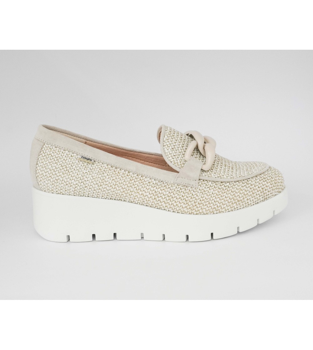 Callaghan AMAL Mocassino Zeppa Alta Intreccio Morsetto Avorio