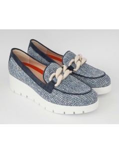 Callaghan AMAL Mocassino Zeppa Alta Intreccio Morsetto Blu