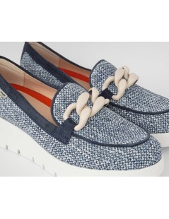 Callaghan AMAL Mocassino Zeppa Alta Intreccio Morsetto Blu