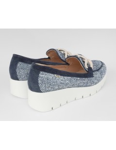 Callaghan AMAL Mocassino Zeppa Alta Intreccio Morsetto Blu