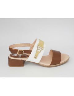 Callaghan LUNA Sandalo Tacco Medio 2 Fasce Bianco Cuoio