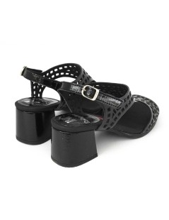 Callaghan KIBOW Sandalo Tacco Medio Laserato Naplak Nero