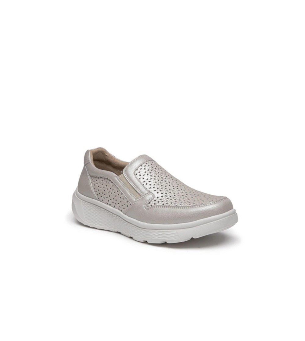GComfort Slipon Traforato Laser Elastici Plantare Estraibile Perla