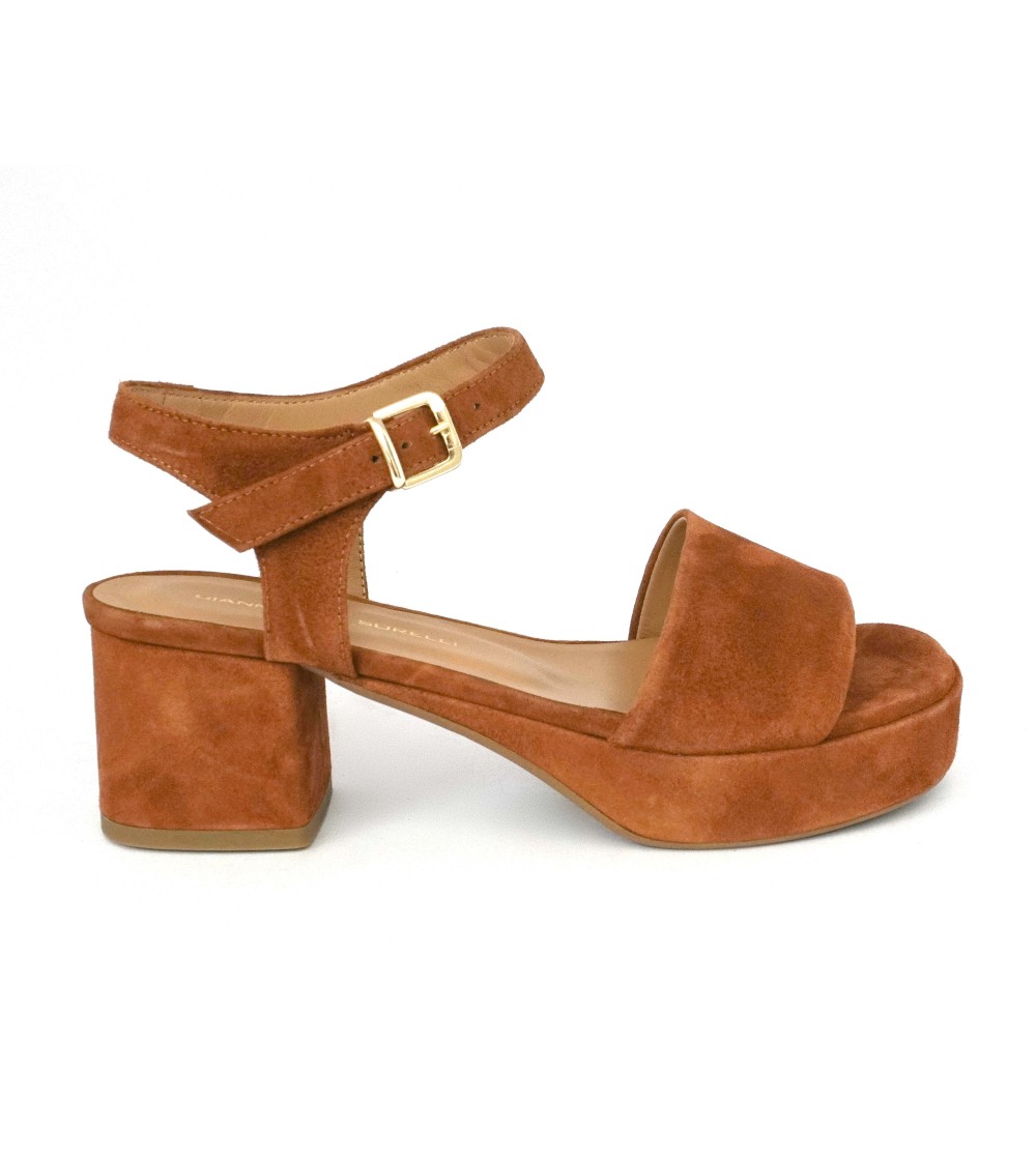 Gianmarco Sorelli Nada Sandalo Platform Camoscio Cuoio