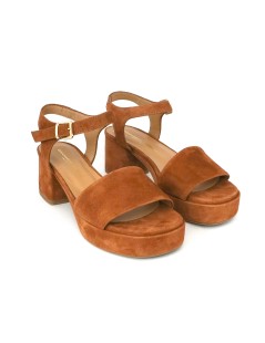 Gianmarco Sorelli Nada Sandalo Platform Camoscio Cuoio
