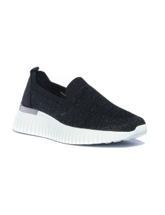 Valleverde Slipon Donna Leggero Tessuto Calza Nero