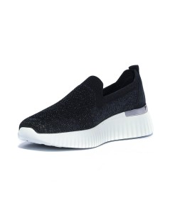 Valleverde Slipon Donna Leggero Tessuto Calza Nero