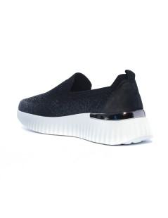 Valleverde Slipon Donna Leggero Tessuto Calza Nero