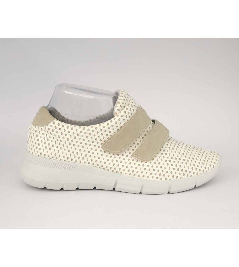 Arcopedico Sneakers Doppio Velcro Traforate Bianco