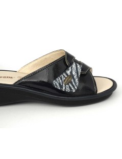 Valleverde Ciabatta Classica Plantare Pelle Velcro Blu