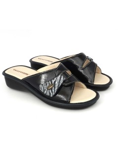 Valleverde Ciabatta Classica Plantare Pelle Velcro Blu