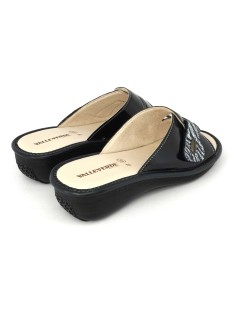 Valleverde Ciabatta Classica Plantare Pelle Velcro Blu