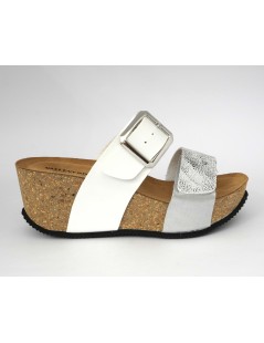 Valleverde Ciabatta Bio Zeppa Alta Sughero 2 Velcro Bianco