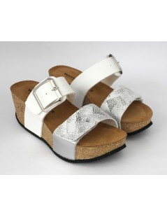 Valleverde Ciabatta Bio Zeppa Alta Sughero 2 Velcro Bianco