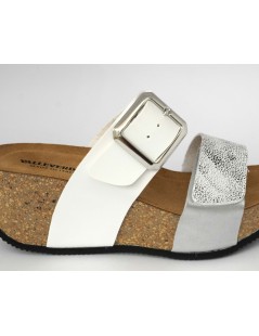 Valleverde Ciabatta Bio Zeppa Alta Sughero 2 Velcro Bianco