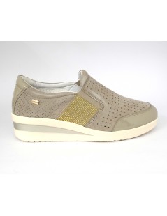 Valleverde Sneakers Slipon Elastici Strass Camoscio Sabbia