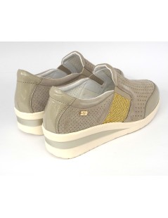 Valleverde Sneakers Slipon Elastici Strass Camoscio Sabbia
