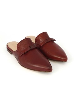 Triver Flight Sabot Mule Punta Tacco Basso Nappa Rubino