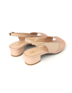 Soffice Sogno Sandalo Tacco Basso Vernice Tessuto Rosa Phard