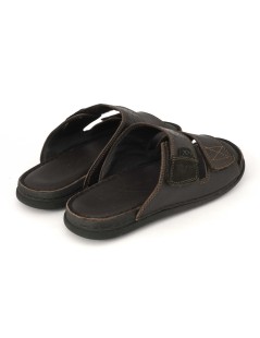 Valleverde Ciabatta Uomo 2 Velcro Tutto Pelle Testa di Moro