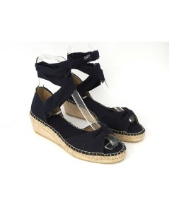 Toni Pons Sandalo Espadrillas Fiocco Tessuto Navy
