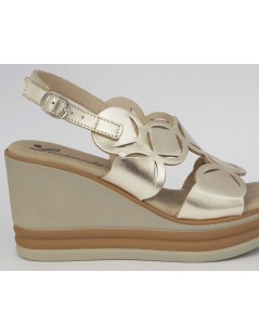 Susimoda Sandalo Zeppa Alta Gel Vernice Laserato Platino