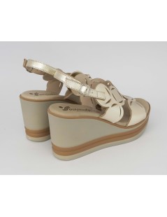 Susimoda Sandalo Zeppa Alta Gel Vernice Laserato Platino