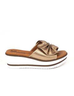 Susimoda Ciabatta Zeppa Plantare Gel Rouche Nappa Rame