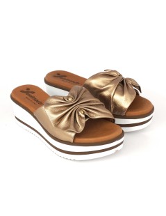 Susimoda Ciabatta Zeppa Plantare Gel Rouche Nappa Rame