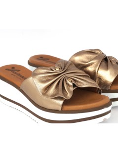 Susimoda Ciabatta Zeppa Plantare Gel Rouche Nappa Rame