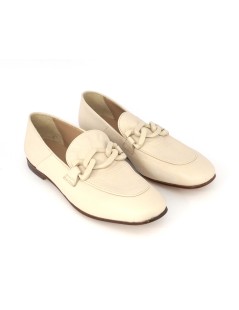 Triver Flight Mocassino Tacco Basso Morsetto Pelle Beige