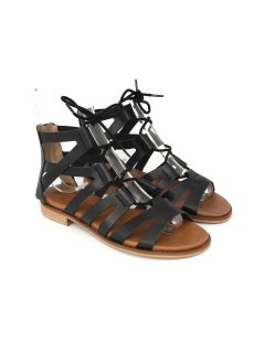 Raquel Perez Sandalo Etrusca Laccetto Nero