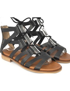 Raquel Perez Sandalo Etrusca Laccetto Nero